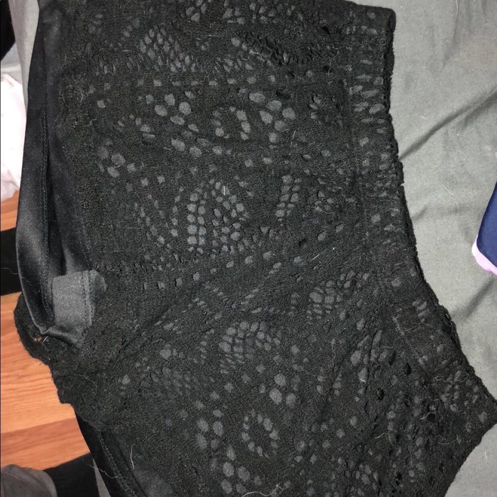 black lace shorts